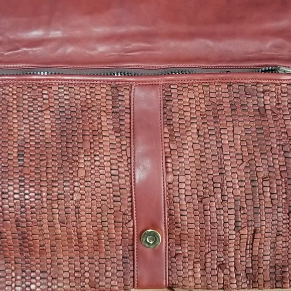 Vintage Rare handmade Roberto Desiderio brown woven leather bag